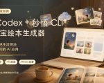 AI应用实战案例，用Codex+秒悟CLl做宝宝绘本生成器，小白也能把生活想法变成可访问的AI应用