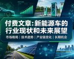 付费文章：新能原车的行业现状和未来展望