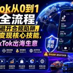 TikTok从0到1运营全流程，手把手教你避开合规陷阱，掌握流量变现核心技能，快速落地TikTok出海生意（更新7月）