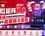 小红书虚拟矩阵5.0重磅技术，零基础也能吃透整套矩阵玩法，工作室可批量放大变现