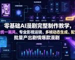 零基础AI漫剧完整制作教学，人物场景统一画风、专业影视运镜、多帧动态生成、配音对口型，批量产出剧情爆款漫剧