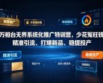 万相台无界系统化推广特训营VI0.0，少花冤枉钱，精准引流、打爆新品、稳提投产（全程录音+字幕）
