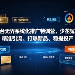 万相台无界系统化推广特训营VI0.0，少花冤枉钱，精准引流、打爆新品、稳提投产（全程录音+字幕）