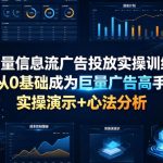 巨量信息流广告投放实操训练，从0基础成为巨量广告高手，实操演示+心法分析