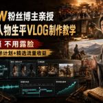 抖音80W粉丝博主的AI历史人物生平VLOG教学，不用拍摄不用露脸，AI帮你搞定，轻松解锁伙伴计划+精选收益