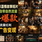 某大佬的AI温情故事短片赛道教学，自带自然流量，条条爆款，新手也能蹭流量红利，涨粉接广告变现