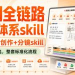 短剧全链路生产体系skill，短剧剧本创作+分镜skill，一键打包，整套标准化流程