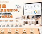 高客单闲鱼无货源电商SOP，全套精细化运营流程，新手也能快速出单