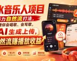 汽水音乐人项目，暴力自然流打法，不需要你会唱歌、会写歌，用AI生成上传，靠自然流賺播放收益
