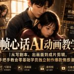 帧心话AI动画教学｜从写剧本、出画面到成片剪辑，手把手教会零基础学员独立制作爆款情感漫剧