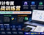 财会审计专属AI实战训练营｜AI协同编程+Python审计工具箱+Excel VBA加载项落地（更新0816）