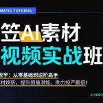 AI视频素材实战班，0-1系统教学，从零基础到进阶高手AI驱动素材焕新，提升跑量潜能，助力投产翻倍（更新）
