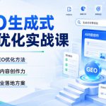 GEO生成式引擎优化实战课，掌握GEO优化方法，提升AI内容创作力，制定企业落地方案