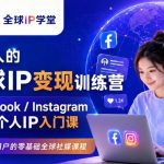普通人的全球IP变现训练营，Facebook/Instagram全球个人IP入门课，零基础全球社媒课程