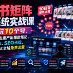 小红书矩阵推广系统实战课｜1个人玩10个号，AI批量二创去重产出爆款笔记，吃透平台算法、SEO占位、安全导流，放大全域免费流量