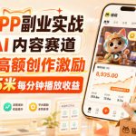 猫箱APP副业实战，小众AI内容赛道，拿平台高额创作激励，最高935米每分钟播放收益