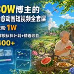 抖音30W博主的AI农村治愈动画短视频全套课｜单条涨粉1W，0基础解锁伙伴计划+精选收益，日入400+