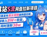 B站S流网盘拉新项目，仅靠发布美女视频做网盘拉新，就收入8W+收益，同时涨粉38w