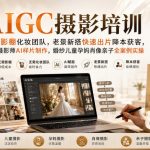 AIGC摄影培训｜无需影棚化妆团队，老景新搭快速出片降本获客，影楼摄影师AI样片制作，婚纱儿童孕妈肖像亲子全案例实操