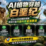 抖音7W粉丝博主的AI植物穿越白垩纪教学，抖音科普蓝海赛道，解锁商单收徒伙伴计划等多种收益