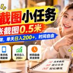 美团截图小任务，两张截图0.5米，有手机就能做，单天日入200+，时间自由【揭秘】