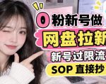 0粉新号做网盘拉新，新号过限流，SOP直接抄