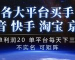 抖音买手项目，一单利润20左右，单号每天下三单，可矩阵，稳定适合长期副业【揭秘】