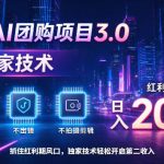 抖音AI团购项目3.0，独家技术，不露脸不出境不剪辑拍摄，红利期轻松日入200+【揭秘】