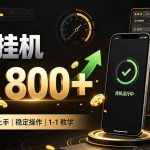 零值守智能挂G，副业高效增收居家智能挂G，新手也能日入800【揭秘】