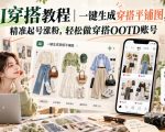 AI穿搭教程｜一键生成穿搭平铺图，精准起号涨粉，轻松做穿搭OOTD账号